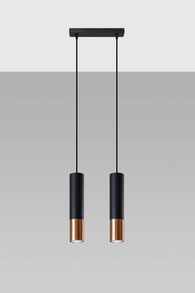SOLLUX Lighting Group LED Hängeleuchte Schwarz Kupfer LOOPEZ - 2 x GU10 Fassung - exkl. LED's SOLLUX Lighting Group LED Hängeleuchte Schwarz Kupfer LOOPEZ - 2 x GU10 Fassung - exkl. LED's