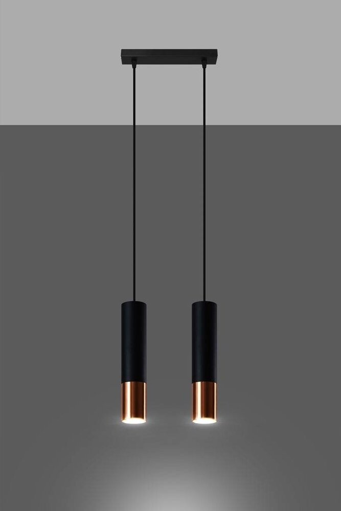 Sollux Lighting LED Hängeleuchte Schwarz Kupfer LOOPEZ - 2 x GU10 Fassung - exkl. LED's