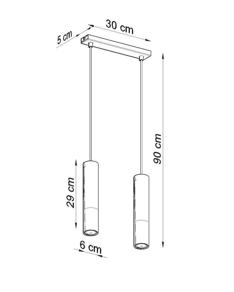 Sollux Lighting LED Hängeleuchte Schwarz Kupfer LOOPEZ - 2 x GU10 Fassung - exkl. LED's