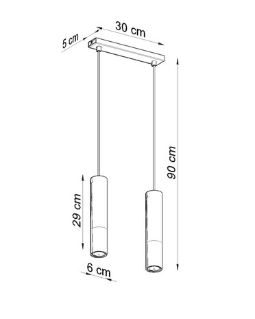 Sollux Lighting LED Hängeleuchte Schwarz Kupfer LOOPEZ - 2 x GU10 Fassung - exkl. LED's