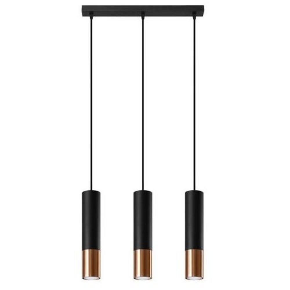 Sollux Lighting LED Hängeleuchte Schwarz Kupfer LOOPEZ - 3 x GU10 Fassung - exkl. LED's