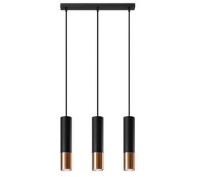 SOLLUX Lighting Group LED Hängeleuchte Schwarz Kupfer LOOPEZ - 3 x GU10 Fassung - exkl. LED's SOLLUX Lighting Group LED Hängeleuchte Schwarz Kupfer LOOPEZ - 3 x GU10 Fassung - exkl. LED's