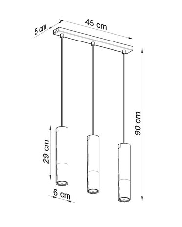 Sollux Lighting LED Hängeleuchte Schwarz Kupfer LOOPEZ - 3 x GU10 Fassung - exkl. LED's