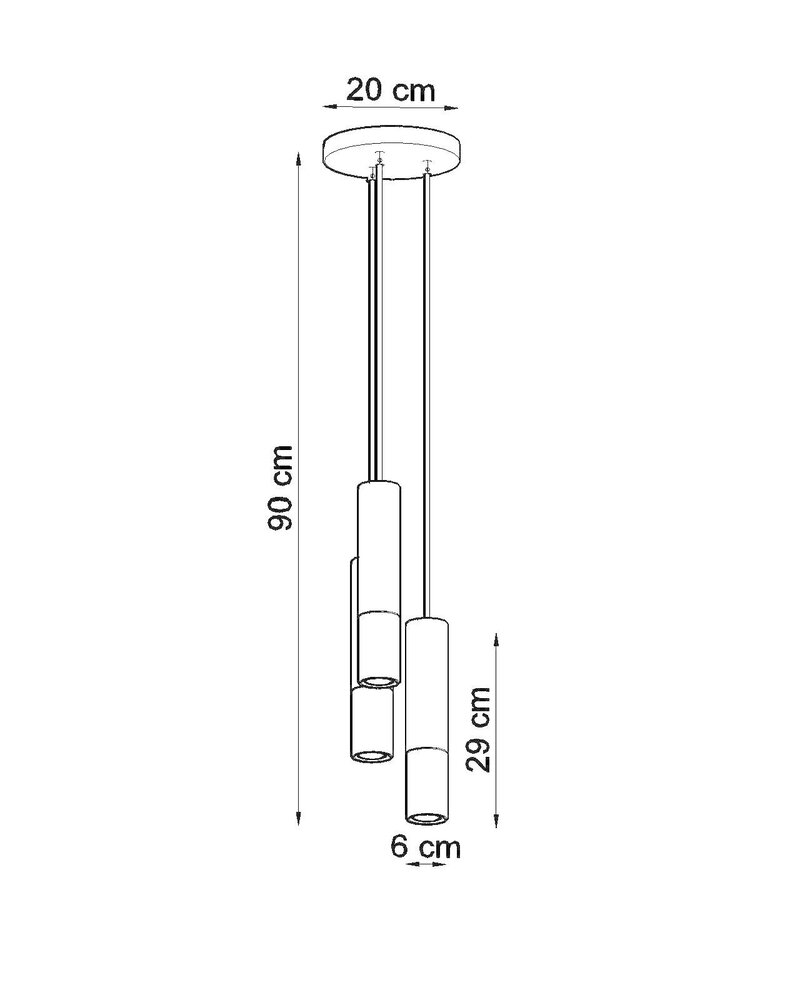 Sollux Lighting LED Hängeleuchte Schwarz Kupfer LOOPEZ - 3 x GU10 Fassung - exkl. LED's