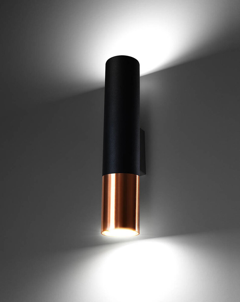 Sollux Lighting LED Wandleuchte Schwarz Kupfer LOOPEZ - 1 x GU10 Fassung - exkl. LED's