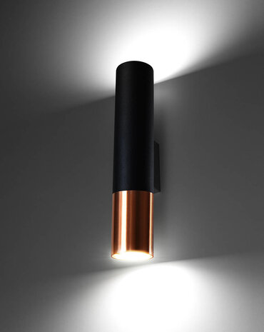 Sollux Lighting LED Wandleuchte Schwarz Kupfer LOOPEZ - 1 x GU10 Fassung - exkl. LED's