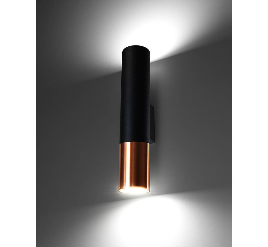 LED Wandleuchte Schwarz Kupfer LOOPEZ - 1 x GU10 Fassung