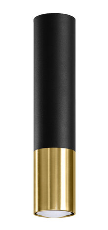 Sollux Lighting LED Deckenspot Schwarz Gold LOOPEZ - 1 x GU10 Fassung - exkl. LED's Sollux Lighting LED Deckenspot Schwarz Gold LOOPEZ - 1 x GU10 Fassung - exkl. LED's