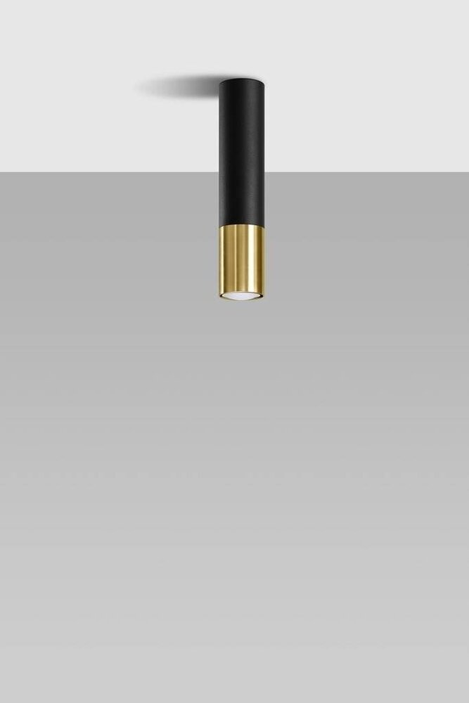 Sollux Lighting LED Deckenspot Schwarz Gold LOOPEZ - 1 x GU10 Fassung - exkl. LED's Sollux Lighting LED Deckenspot Schwarz Gold LOOPEZ - 1 x GU10 Fassung - exkl. LED's