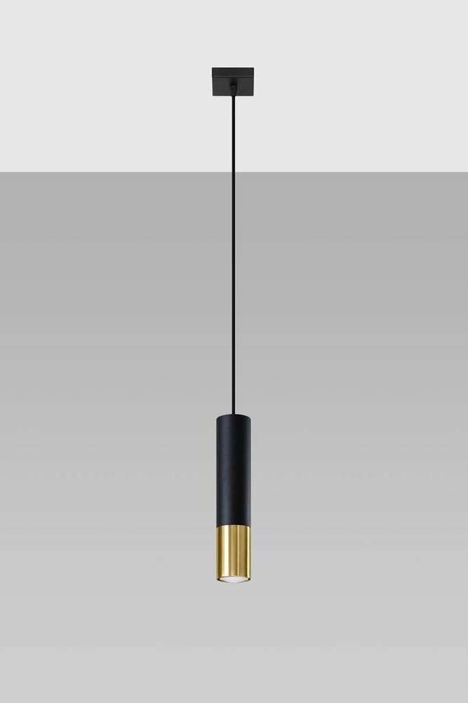 Sollux Lighting LED Hängeleuchte Schwarz Gold LOOPEZ - 1 x GU10 Fassung - exkl. LED's Sollux Lighting LED Hängeleuchte Schwarz Gold LOOPEZ - 1 x GU10 Fassung - exkl. LED's