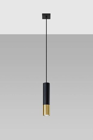 Sollux Lighting LED Hängeleuchte Schwarz Gold LOOPEZ - 1 x GU10 Fassung - exkl. LED's Sollux Lighting LED Hängeleuchte Schwarz Gold LOOPEZ - 1 x GU10 Fassung - exkl. LED's