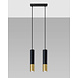 Sollux Lighting LED Hängeleuchte Schwarz Gold LOOPEZ - 2 x GU10 Fassung - exkl. LED's