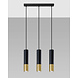 Sollux Lighting LED Hängeleuchte Schwarz Gold LOOPEZ - 3 x GU10 Fassung - exkl. LED's Sollux Lighting LED Hängeleuchte Schwarz Gold LOOPEZ - 3 x GU10 Fassung - exkl. LED's