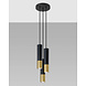 Sollux Lighting LED Wandleuchte Schwarz Gold LOOPEZ - 3 x GU10 Fassung - exkl. LED's