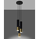 Sollux Lighting LED Wandleuchte Schwarz Gold LOOPEZ - 3 x GU10 Fassung - exkl. LED's