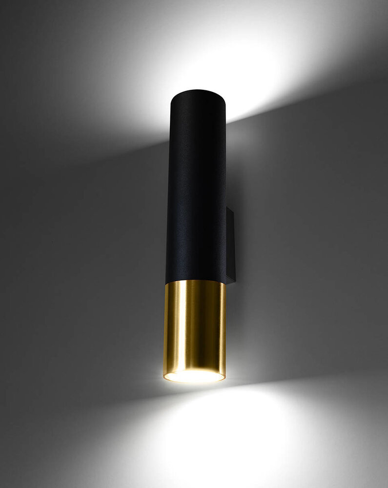 Sollux Lighting LED Wandleuchte Schwarz Gold PASTELO - 1 x GU10 Fassung - exkl. LED's