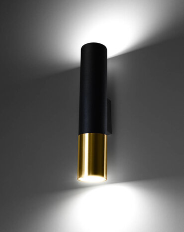 Sollux Lighting LED Wandleuchte Schwarz Gold PASTELO - 1 x GU10 Fassung - exkl. LED's