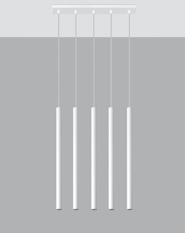Sollux Lighting LED Hängeleuchte Weiß PASTELO - 5 x G9 Fassung - exkl. LED's