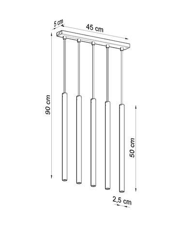 Sollux Lighting LED Hängeleuchte Weiß PASTELO - 5 x G9 Fassung - exkl. LED's