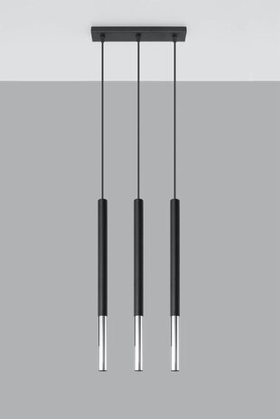 Sollux Lighting LED Hängeleuchte Schwarz Chrom MOZAICA - 3 x G9 Fassung - exkl. LED's
