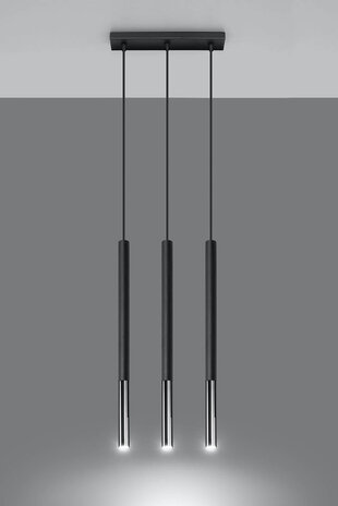 SOLLUX Lighting Group LED Hängeleuchte Schwarz Chrom MOZAICA - 3 x G9 Fassung - exkl. LED's