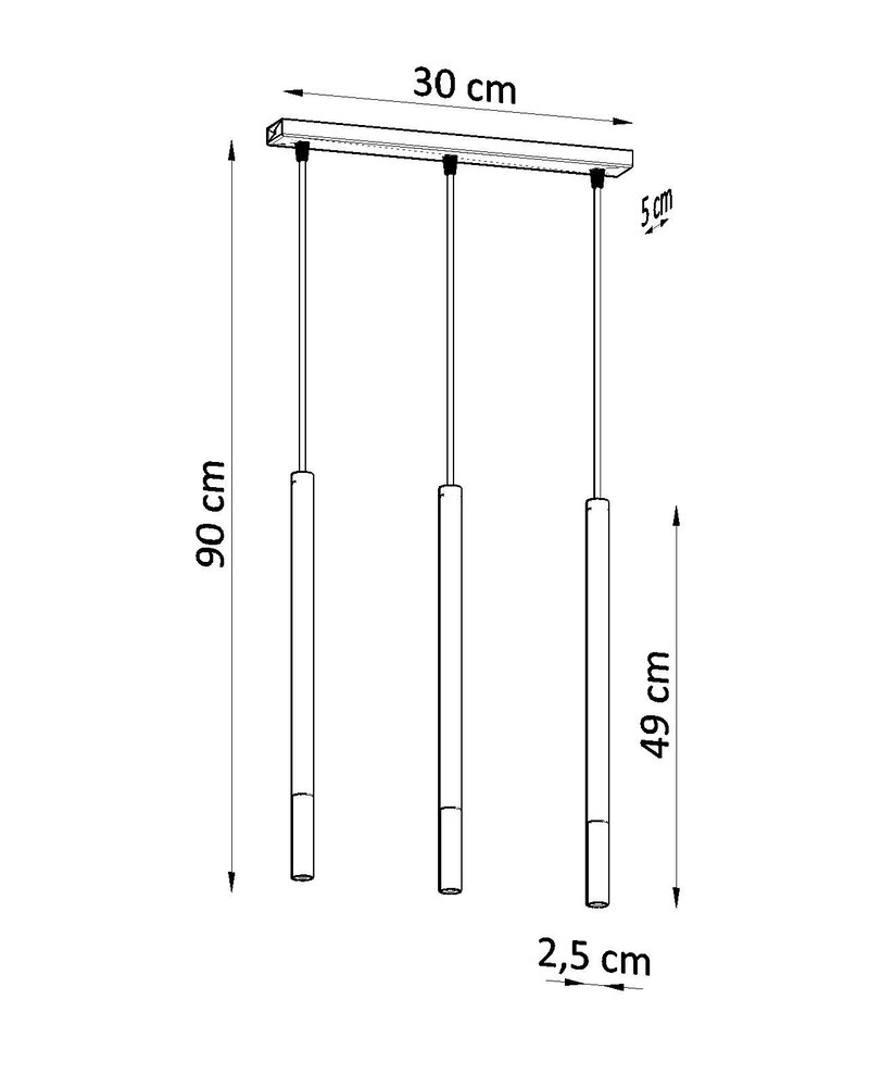Sollux Lighting LED Hängeleuchte Schwarz Chrom MOZAICA - 3 x G9 Fassung - exkl. LED's