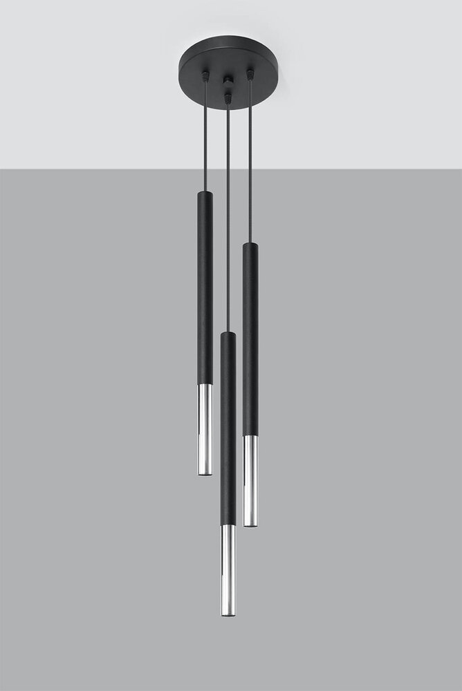 Sollux Lighting LED Hängeleuchte Schwarz Chrom MOZAICA - 3 x G9 Fassung - exkl. LED's