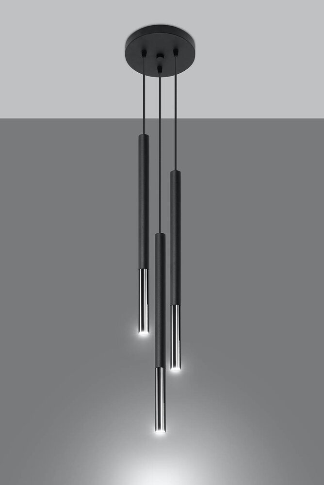 SOLLUX Lighting Group LED Hängeleuchte Schwarz Chrom MOZAICA - 3 x G9 Fassung - exkl. LED's SOLLUX Lighting Group LED Hängeleuchte Schwarz Chrom MOZAICA - 3 x G9 Fassung - exkl. LED's