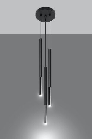 SOLLUX Lighting Group LED Hängeleuchte Schwarz Chrom MOZAICA - 3 x G9 Fassung - exkl. LED's SOLLUX Lighting Group LED Hängeleuchte Schwarz Chrom MOZAICA - 3 x G9 Fassung - exkl. LED's