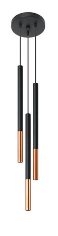 Sollux Lighting LED Hängeleuchte Schwarz Kupfer MOZAICA - 3 x G9 Fassung - exkl. LED's