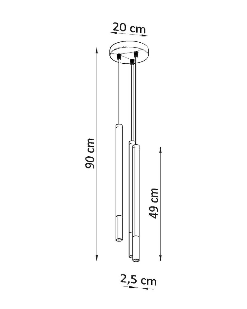 Sollux Lighting LED Hängeleuchte Schwarz Kupfer MOZAICA - 3 x G9 Fassung - exkl. LED's