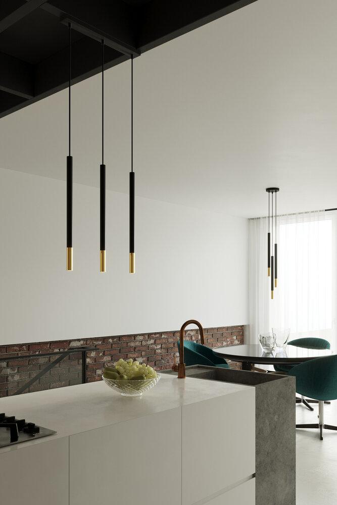 Sollux Lighting LED Hängeleuchte Schwarz Gold MOZAICA - 1 x G9 Fassung - exkl. LED's