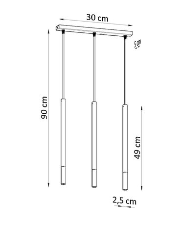 Sollux Lighting LED Hängeleuchte Schwarz Gold MOZAICA - 3 x G9 Fassung - exkl. LED's