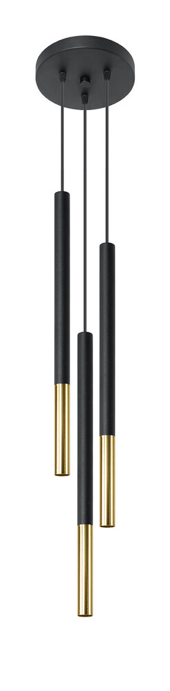 Sollux Lighting LED Hängeleuchte Schwarz Gold MOZAICA - 3 x G9 Fassung - exkl. LED's