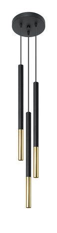 Sollux Lighting LED Hängeleuchte Schwarz Gold MOZAICA - 3 x G9 Fassung - exkl. LED's
