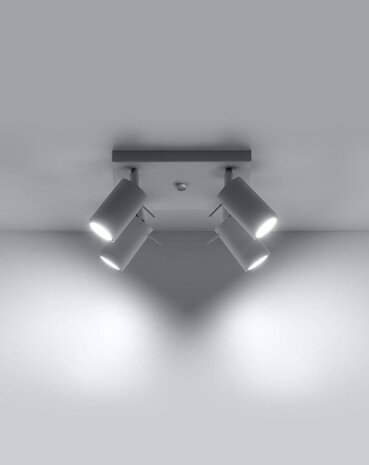 Sollux Lighting LED Deckenspot Weiß RING - 4 x GU10 Fassung - exkl. LED's