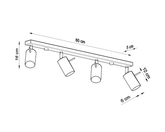 Sollux Lighting LED Deckenspot Weiß RING - 4 x GU10 Fassung - exkl. LED's