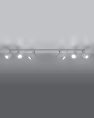 LED Deckenspot Weiß RING - 6 x GU10 Fassung - exkl. LED's