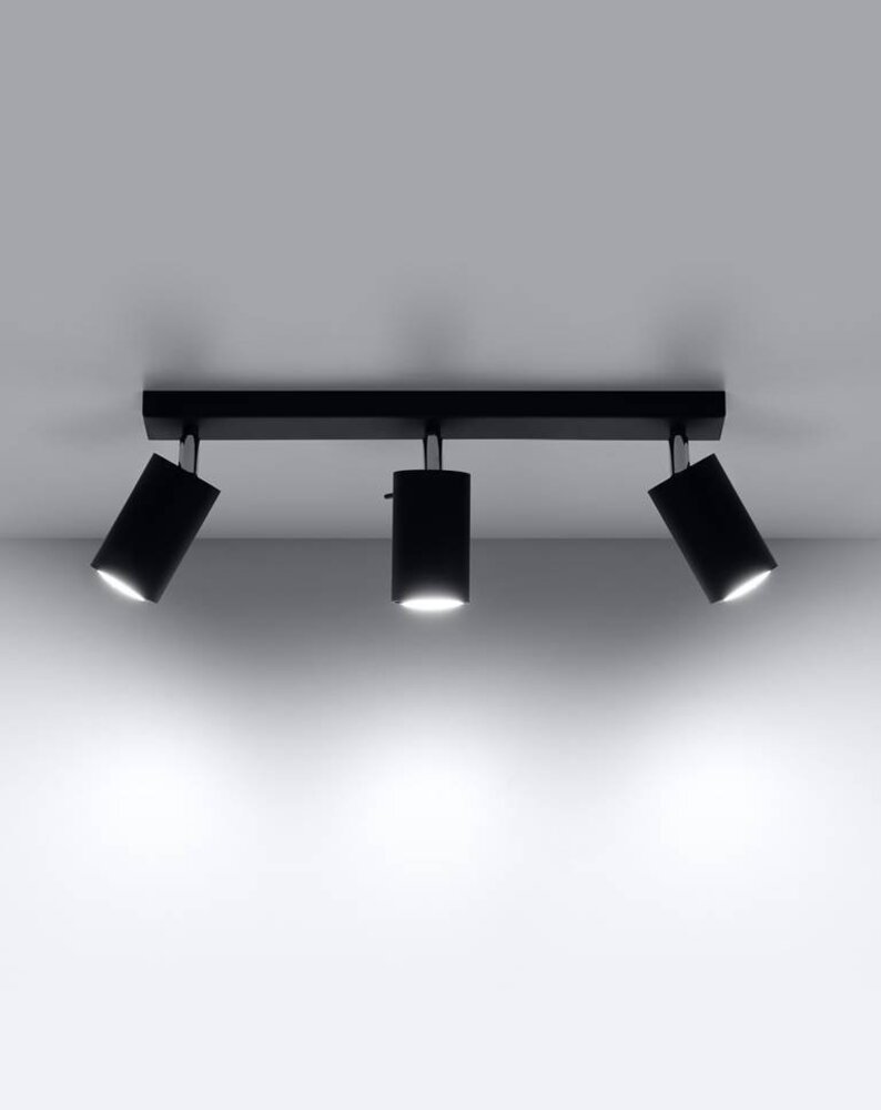 Sollux Lighting LED Deckenspot Schwarz RING - 3 x GU10 Fassung - exkl. LED's Sollux Lighting LED Deckenspot Schwarz RING - 3 x GU10 Fassung - exkl. LED's
