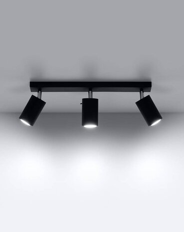 Sollux Lighting LED Deckenspot Schwarz RING - 3 x GU10 Fassung - exkl. LED's Sollux Lighting LED Deckenspot Schwarz RING - 3 x GU10 Fassung - exkl. LED's