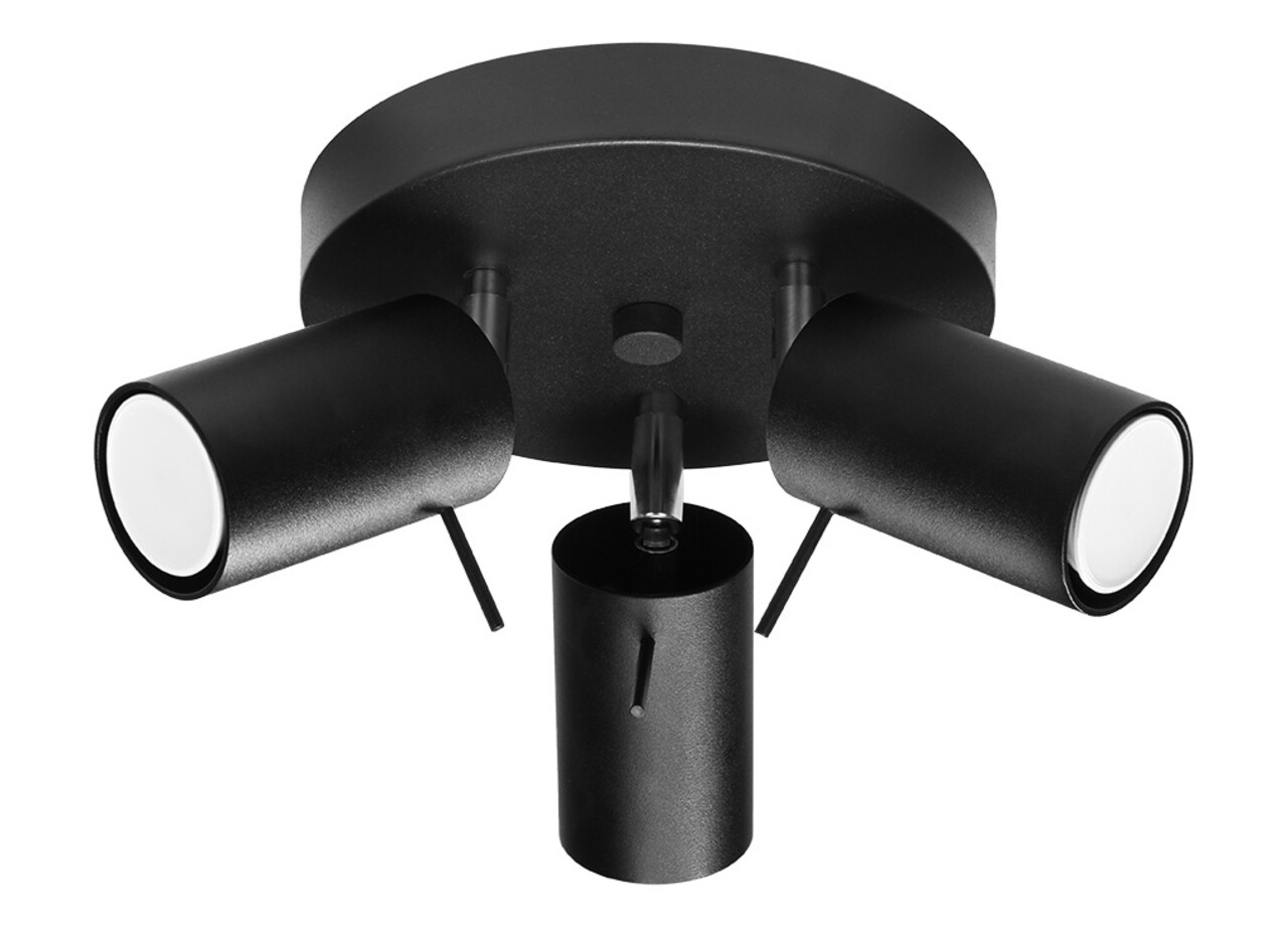 Sollux Lighting LED Deckenspot Schwarz RING - 3 x GU10 Fassung - exkl. LED's