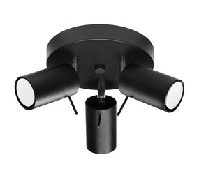 SOLLUX Lighting Group LED Deckenspot Schwarz RING - 3 x GU10 Fassung - exkl. LED's