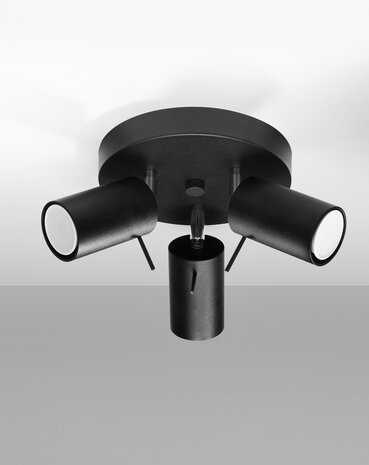 Sollux Lighting LED Deckenspot Schwarz RING - 3 x GU10 Fassung - exkl. LED's