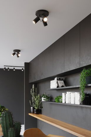 Sollux Lighting LED Deckenspot Schwarz RING - 3 x GU10 Fassung - exkl. LED's