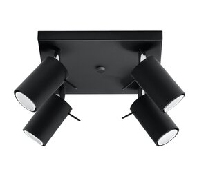 Sollux Lighting LED Deckenspot Schwarz RING - 4 x GU10 Fassung - exkl. LED's