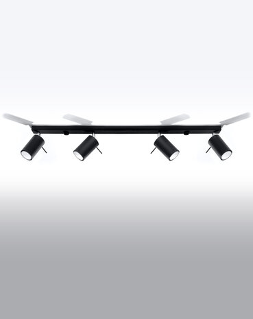 Sollux Lighting LED Deckenspot Schwarz RING - 4 x GU10 Fassung - exkl. LED's