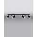 Sollux Lighting LED Deckenspot Schwarz RING - 4 x GU10 Fassung - exkl. LED's