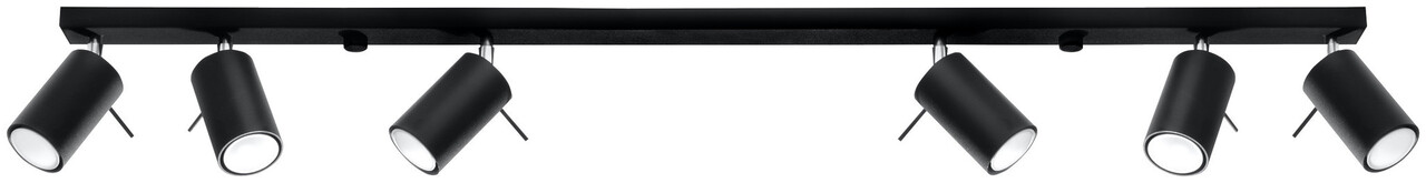 SOLLUX Lighting Group LED Deckenspot Schwarz RING - 6 x GU10 Fassung - exkl. LED's