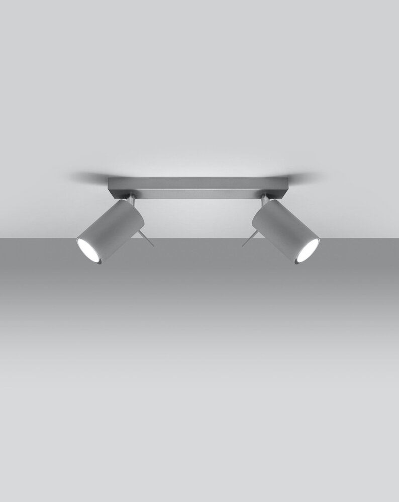 SOLLUX Lighting Group LED Deckenspot Grau RING - 2 x GU10 Fassung - exkl. LED's