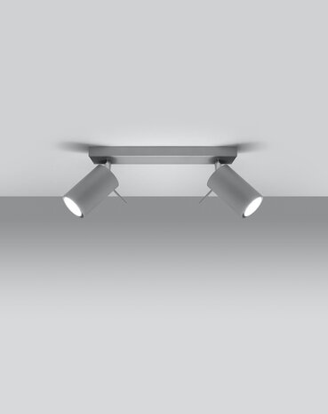 SOLLUX Lighting Group LED Deckenspot Grau RING - 2 x GU10 Fassung - exkl. LED's